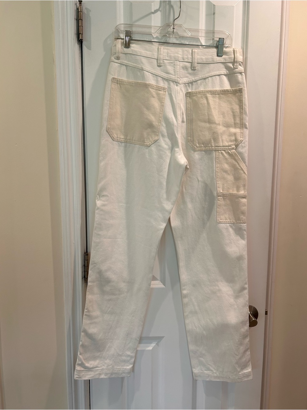 New Madewell Two Tone Perfect Vintage Straight Leg Jeans Cream Women’s 28 - Picture 5 of 8